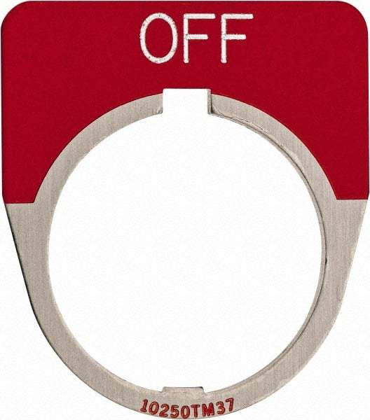 Eaton Cutler-Hammer - Half Round, Legend Plate - Off - Red Background, 30-1/2mm Hole Diameter - Benchmark Tooling