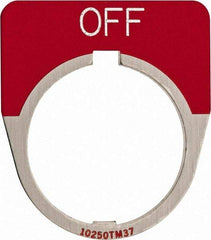 Eaton Cutler-Hammer - Half Round, Legend Plate - Off - Red Background, 30-1/2mm Hole Diameter - Benchmark Tooling