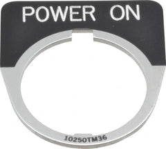 Eaton Cutler-Hammer - Half Round, Legend Plate - Power On - Black Background, 30-1/2mm Hole Diameter - Benchmark Tooling