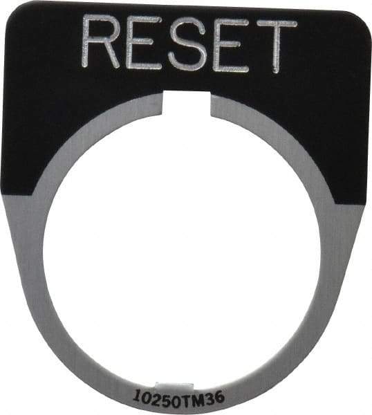 Eaton Cutler-Hammer - Half Round, Legend Plate - Reset - Black Background, 30-1/2mm Hole Diameter - Benchmark Tooling