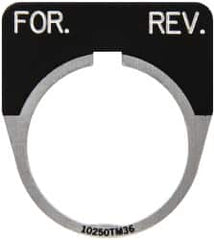 Eaton Cutler-Hammer - Half Round, Legend Plate - For-Rev - Black Background, 30-1/2mm Hole Diameter - Benchmark Tooling