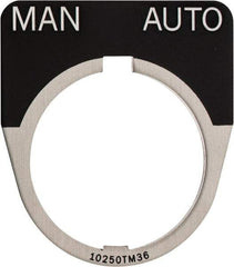 Eaton Cutler-Hammer - Half Round, Legend Plate - Manual-Auto - Black Background, 30-1/2mm Hole Diameter - Benchmark Tooling