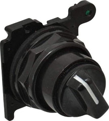 Eaton Cutler-Hammer - 30-1/2mm Mount Hole, 2 Position, Knob Operated, Selector Switch Only - Black, Maintained (MA), Corrosion Resistant, Oil and Watertight - Benchmark Tooling