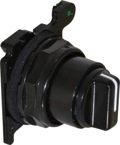 Eaton Cutler-Hammer - 30-1/2mm Mount Hole, 3 Position, Knob Operated, Selector Switch Only - Black, Maintained (MA) - Momentary (MO), Corrosion Resistant, Oil and Watertight - Benchmark Tooling