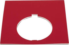 Eaton Cutler-Hammer - Square, Plastic Legend Plate - Blank - Black and Red Background, White Letters, 30-1/2mm Hole Diameter, 2.19 Inch Square - Benchmark Tooling