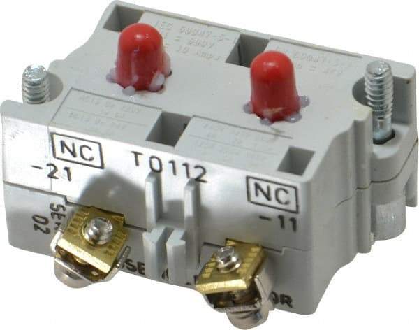 Eaton Cutler-Hammer - 2NC, 0.5 Amp, Electrical Switch Contact Block - 120 VAC/VDC, Pressure Terminal, 30-1/2mm Hole, For Use with E34 Operators, Standard 10250T - Benchmark Tooling