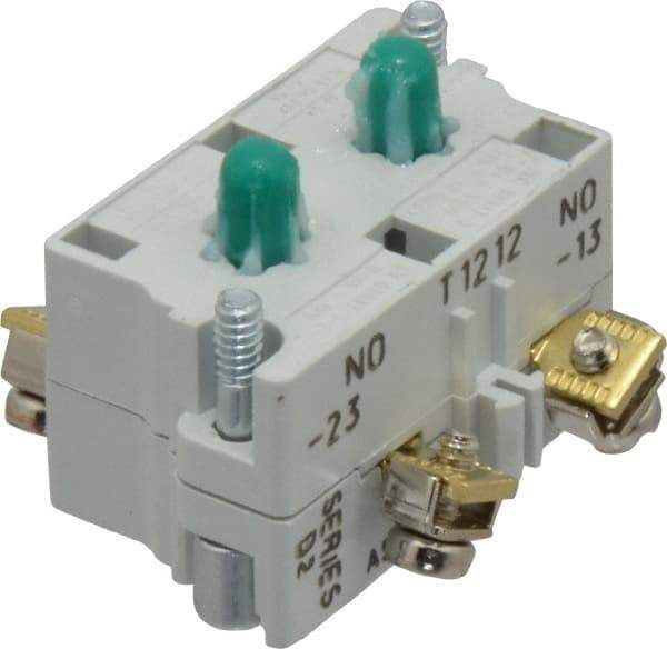 Eaton Cutler-Hammer - 2NO, 0.5 Amp, Electrical Switch Contact Block - 120 VAC/VDC, Pressure Terminal, 30-1/2mm Hole, For Use with E34 Operators, Standard 10250T - Benchmark Tooling