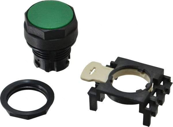 Eaton Cutler-Hammer - 25mm Mount Hole, Flush, Pushbutton Switch Only - Round, Green Pushbutton, Nonilluminated, Momentary (MO) - Benchmark Tooling