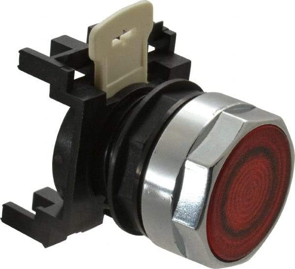 Eaton Cutler-Hammer - 25mm Mount Hole, Flush, Pushbutton Switch Only - Round, Red Pushbutton, Illuminated, Momentary (MO) - Benchmark Tooling