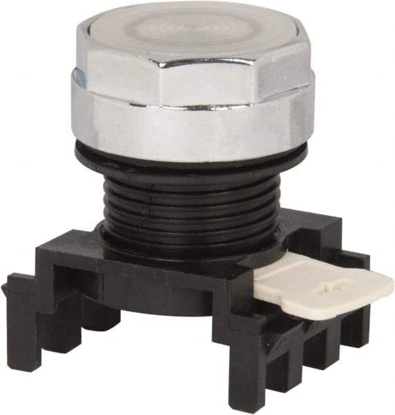 Eaton Cutler-Hammer - 25mm Mount Hole, Flush, Pushbutton Switch Only - Round, White Pushbutton, Illuminated, Momentary (MO) - Benchmark Tooling
