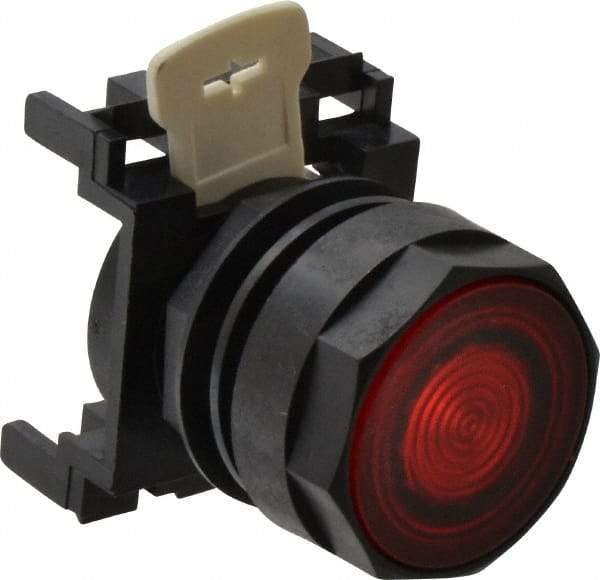 Eaton Cutler-Hammer - 25mm Mount Hole, Flush, Pushbutton Switch Only - Round, Red Pushbutton, Illuminated, Momentary (MO) - Benchmark Tooling