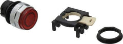 Eaton Cutler-Hammer - 25mm Mount Hole, Extended Straight, Pushbutton Switch Only - Round, Red Pushbutton, Illuminated, Momentary (MO) - Benchmark Tooling