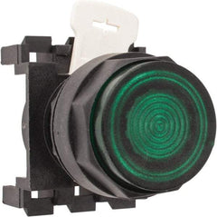 Eaton Cutler-Hammer - 25mm Mount Hole, Extended Straight, Pushbutton Switch Only - Round, Green Pushbutton, Illuminated, Momentary (MO) - Benchmark Tooling