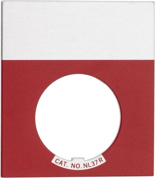 Eaton Cutler-Hammer - Legend Plate - Blank - Red Background, 22-1/2mm Hole Diameter - Benchmark Tooling