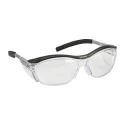 3M - +2.5, Clear Lenses, Anti-Fog, Framed Magnifying Safety Glasses - UV Protection, Adjustable Temples, Gray Plastic Frame, ANSI Z87.1-2010 - Benchmark Tooling