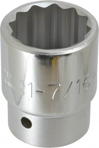 Proto - 1-7/16", 1" Drive, Standard Hand Socket - 12 Points, 2-3/4" OAL - Benchmark Tooling