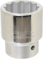 Proto - 1-11/16", 1" Drive, Standard Hand Socket - 12 Points, 3-1/4" OAL - Benchmark Tooling