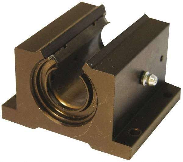 L.M76 - 1.5008" Inside Diam, Open Single Pillow Block Linear Bearing - 4-3/4" Overall Width - Benchmark Tooling