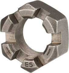 Value Collection - 1-1/4 - 12 UNF Grade 2 Steel Slotted Locknut - 1-7/8" Width Across Flats, 1-1/16" High, Uncoated - Benchmark Tooling