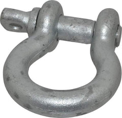 Made in USA - 7/8" Nominal Chain Size, 6.5 Ton Carbon Steel Screw Anchor Shackle - 7/8" Diam, 1" Pin Diam, 3-1/8" High x 1-7/16" Wide Inside Jaw, 2-1/16" Inside Width, 2" Max Body Thickness - Benchmark Tooling