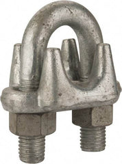 Value Collection - 1" Wire Rope U-Bolt Clip - Forged Steel, Galvanized - Benchmark Tooling