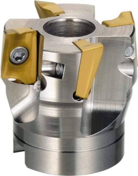 Sumitomo - 8 Inserts, 6" Cut Diam, 1-1/2" Arbor Diam, Indexable Square-Shoulder Face Mill - 0/90° Lead Angle, 2-1/2" High, AXMT17 & AXET17 Insert Compatibility, Through Coolant, Series WaveMill - Benchmark Tooling