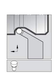 Kennametal - TRTO, Right Hand Cut, 1-1/4" Shank Height x 1-1/4" Shank Width, Neutral Rake Indexable Turning Toolholder - 6" OAL, RC..152 Insert Compatibility, Series K-Lock - Benchmark Tooling