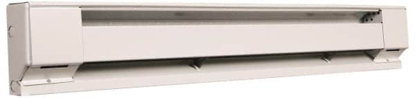 Marley - 48" Long, 208 Volt, 1000 Watt, 3413 BTU, Electric Baseboard Heater - Copper Element, Aluminum Fins, White - Benchmark Tooling