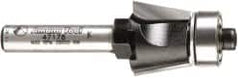 Amana Tool - 5/8" Cut Diam, 1/2" Length of Cut, 2 Flute Bevel Trim Edge Profile Router Bit - Carbide-Tipped, 1/4" Shank Diam, 2" OAL, Uncoated - Benchmark Tooling