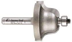 Amana Tool - 1-3/8" Cut Diam, 13/16" Length of Cut, 2 Flute Profiling Edge Profile Router Bit - Carbide-Tipped, 1/4" Shank Diam, 2-1/4" OAL, Uncoated - Benchmark Tooling