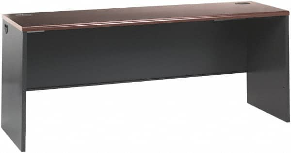 Hon - Steel-Reinforced High-Pressure Laminate Desk Shell - 72" Wide x 24" Deep x 29" High, Mahogany/Charcoal - Benchmark Tooling