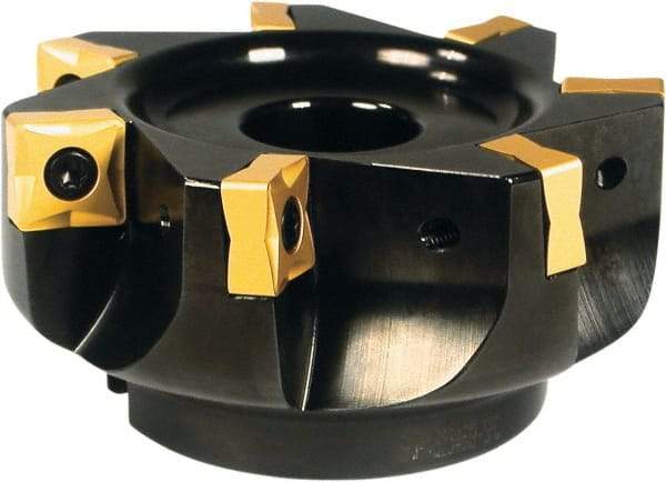 Sumitomo - 5 Inserts, 3" Cutter Diam, 0.575" Max Depth of Cut, Indexable High-Feed Face Mill - 0.385" Arbor Hole Diam, 1-3/4" High, SN.X Inserts, Series SumiMill Spider Mill - Benchmark Tooling