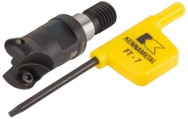 Kennametal - 15mm Cutting Diam, 0.5906" Max Depth of Cut, Modular Connection Indexable Copy End Mill - 2 Inserts, RD.. 0702.. Insert - Benchmark Tooling