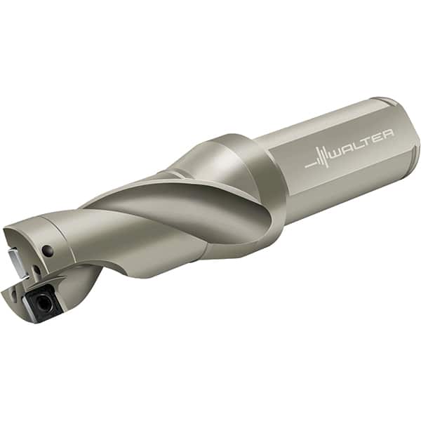 Walter - 86mm Max Drill Depth, 2xD, 43mm Diam, Indexable Insert Drill - 2 Inserts, 40mm Shank Diam, Flange Shank - Benchmark Tooling