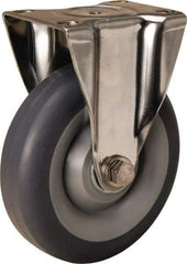 Hamilton - 5" Diam x 1-3/8" Wide x 6-1/4" OAH Top Plate Mount Rigid Caster - Rubber Mold on Polyolefin, 275 Lb Capacity, Delrin Bearing, 2-3/8 x 3-5/8" Plate - Benchmark Tooling