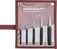 Paramount - 5 Piece, 3/32 to 1/4", Center Punch Set - Comes in Canvas Roll - Benchmark Tooling