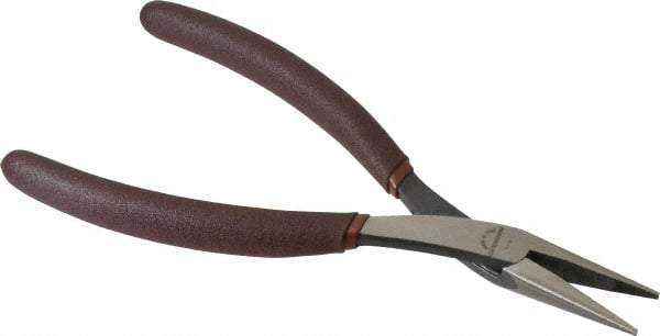 Paramount - 7-25/32" OAL, 1-9/16" Jaw Length x 17/32" Jaw Width, Long Nose Pliers - Serrated Jaw, Slim Line Head, Plastic Dipped Handles - Benchmark Tooling