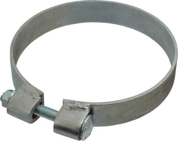 Made in USA - 5.67" ID, Steel Zinc Plated BCE Band Style Clamp - 0.12" Thick, 5-1/2" Hose - Benchmark Tooling