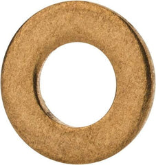 Value Collection - #6 Screw, Brass Standard Flat Washer - 0.147" ID x 0.312" OD, 0.025" Thick, Plain Finish - Benchmark Tooling