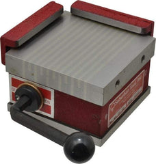 Suburban Tool - Fine Pole Square Permanent Magnetic Block Chuck - 4" Long x 4" Wide x 2-5/8" High, Ceramic - Benchmark Tooling