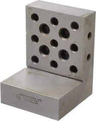 Suburban Tool - 3" Wide x 4" Deep x 3" High Steel Precision-Ground Angle Plate - Standard Plate, Machined Holes on Surface, Open End, 1" Thick, Single Plate - Benchmark Tooling