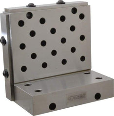 Suburban Tool - 6" Wide x 6" Deep x 4" High Steel Precision-Ground Angle Plate - Standard Plate, Machined Holes on Surface, Open End, 1-1/4" Thick, Single Plate - Benchmark Tooling