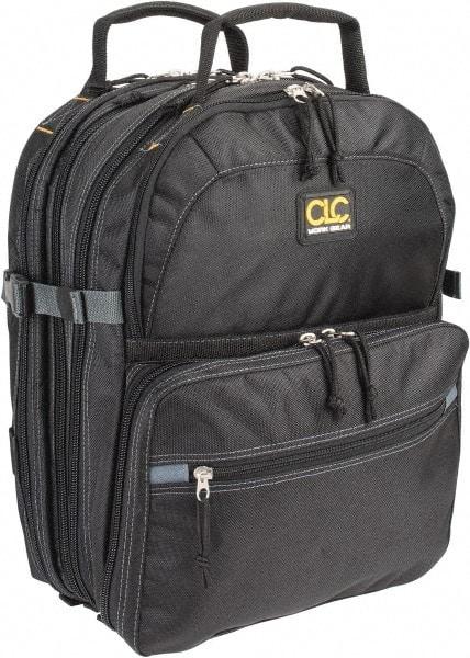 CLC - 75 Pocket Black Ballistic Polyester Backpack Tool Bag - 13" Wide x 13" Deep x 9" High - Benchmark Tooling