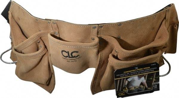 CLC - 29 to 46" Waist Tool Belt - 12 Pocket, 2" Wide, Industrial Yellow, Leather - Benchmark Tooling