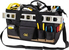 CLC - 25 Pocket Black & Tan Polyester Tool Bag - 18" Wide x 11" Deep x 12" High - Benchmark Tooling