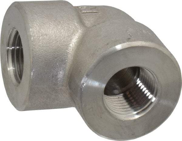 Value Collection - 1/2" Grade 304/304L Stainless Steel Pipe 90° Elbow - FNPT x FNPT End Connections, 3,000 psi - Benchmark Tooling