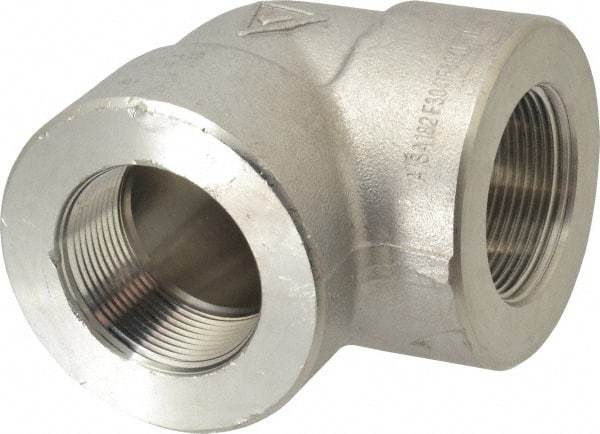 Value Collection - 1-1/2" Grade 304/304L Stainless Steel Pipe 90° Elbow - FNPT x FNPT End Connections, 3,000 psi - Benchmark Tooling