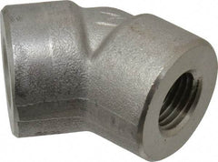 Merit Brass - 1/4" Grade 304/304L Stainless Steel Pipe 45° Elbow - FNPT x FNPT End Connections, 3,000 psi - Benchmark Tooling