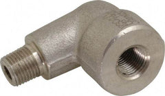 Merit Brass - 1/8" Grade 304/304L Stainless Steel Pipe 90° Street Elbow - FNPT x MNPT End Connections, 3,000 psi - Benchmark Tooling