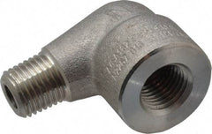 Merit Brass - 1/4" Grade 304/304L Stainless Steel Pipe 90° Street Elbow - FNPT x MNPT End Connections, 3,000 psi - Benchmark Tooling